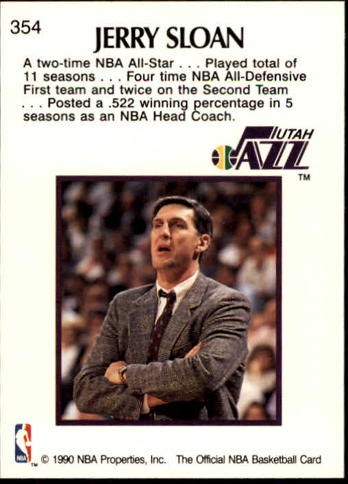 1990-91 Hoops #354 Jerry Sloan CO back image