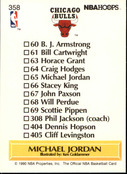 1990-91 Hoops #358 Michael Jordan TC back image