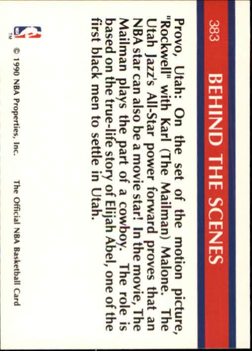 1990-91 Hoops #383 Karl Malone Lights back image