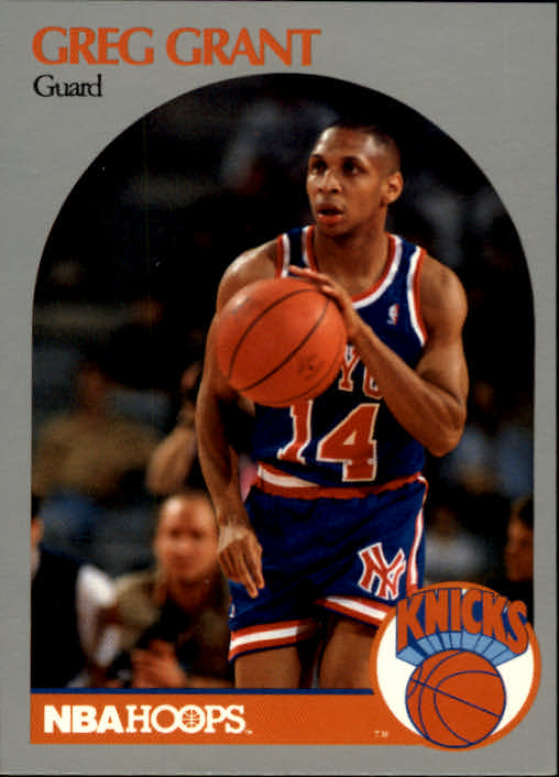 1990-91 Hoops #421A Greg Grant U ERR/(No position on front of card)