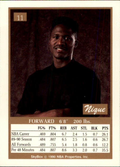 1990-91 SkyBox #11 Dominique Wilkins back image