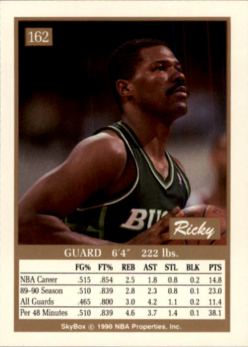 1990-91 SkyBox #162 Ricky Pierce back image