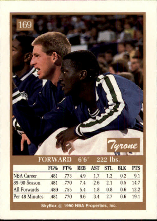 1990-91 SkyBox #169 Tyrone Corbin back image
