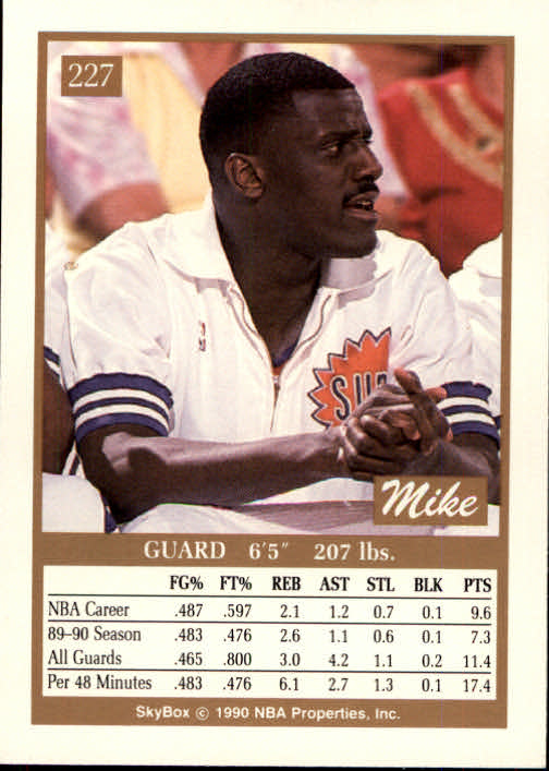 1990-91 SkyBox #227 Mike McGee SP back image