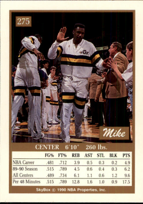 1990-91 SkyBox #275 Mike Brown back image