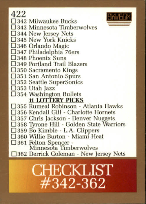 B4058- 1990-91 Skybox Bk Card #s 245-423 +Rookies -You Pick- 15+ FREE US SHIP - Picture 327 of 330