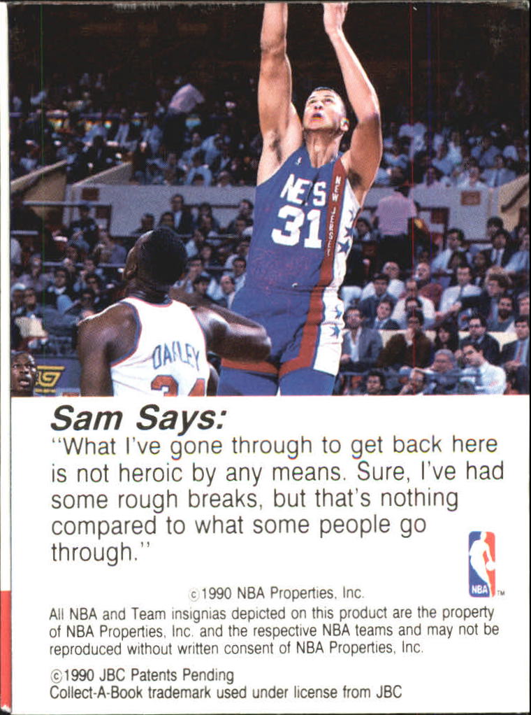 1990-91 Hoops CollectABooks #1 Sam Bowie back image