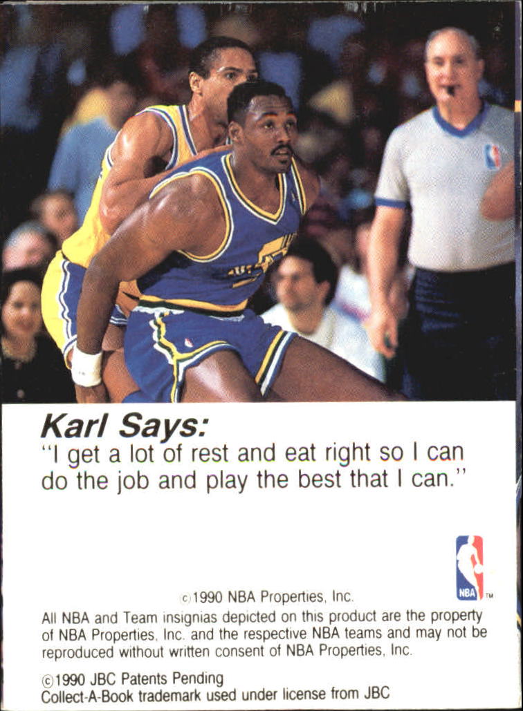 1990-91 Hoops CollectABooks #5 Karl Malone back image
