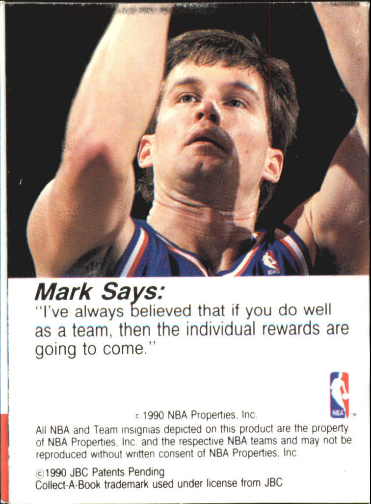 1990-91 Hoops CollectABooks #8 Mark Price back image