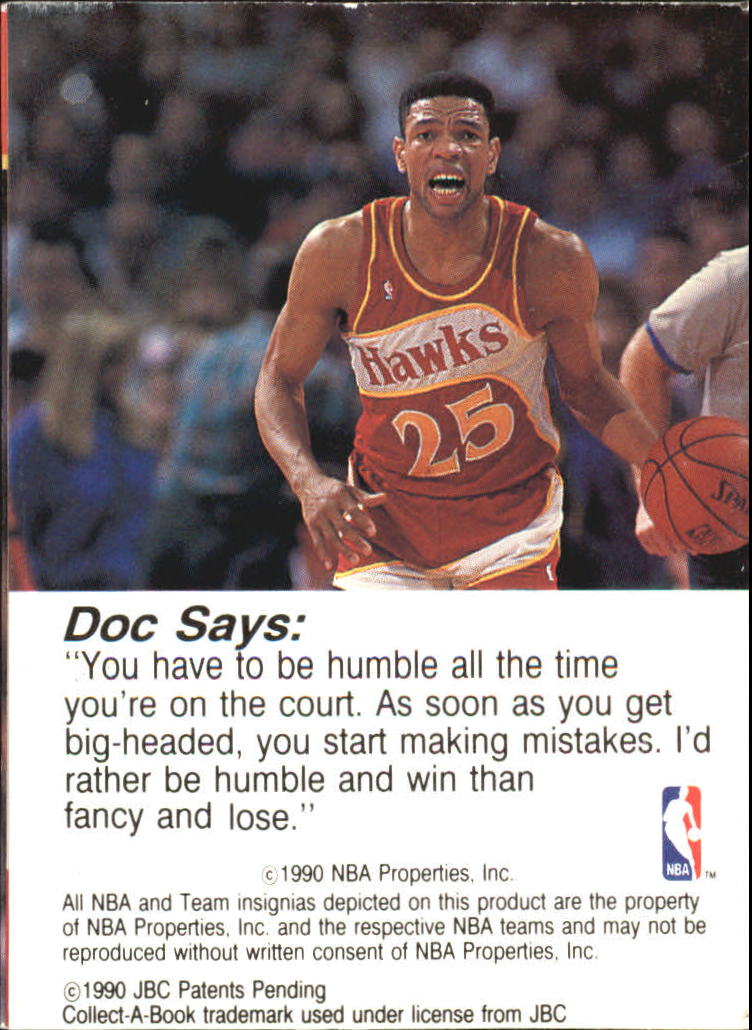 1990-91 Hoops CollectABooks #10 Doc Rivers back image