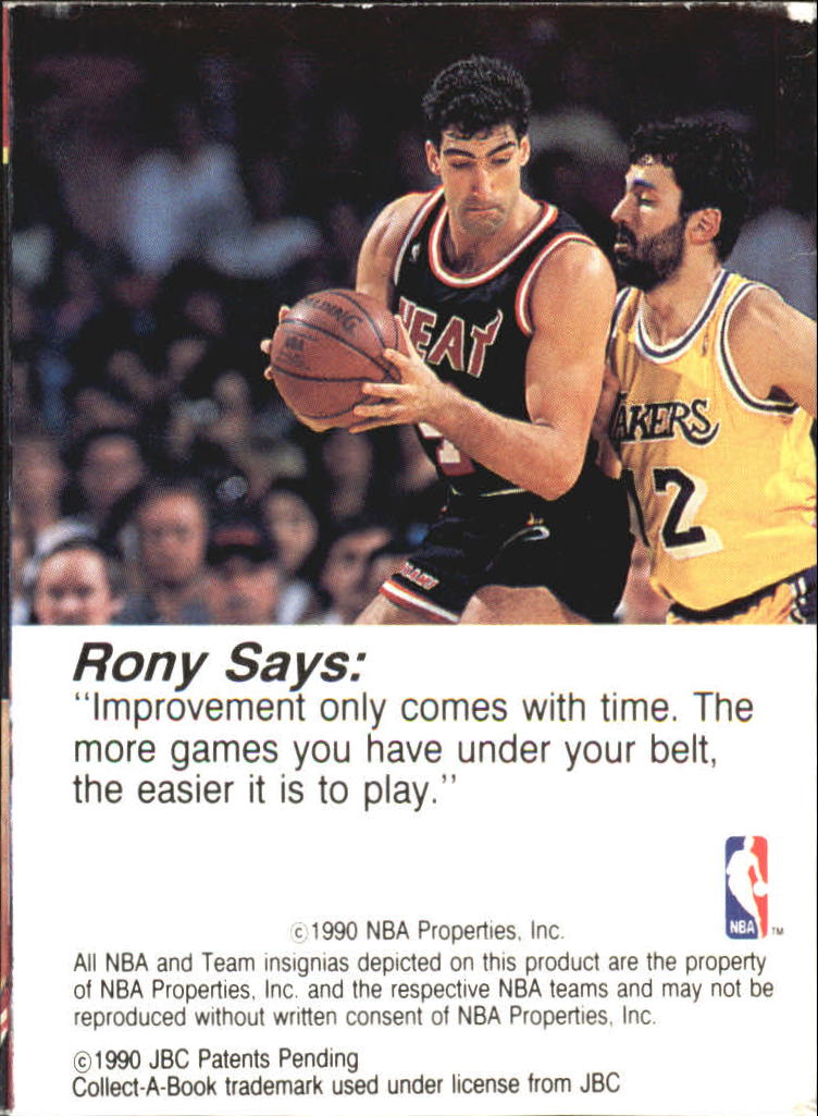 1990-91 Hoops CollectABooks #11 Rony Seikaly back image