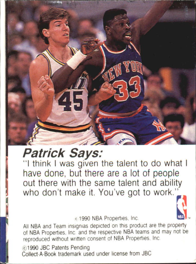 1990-91 Hoops CollectABooks #15 Patrick Ewing back image