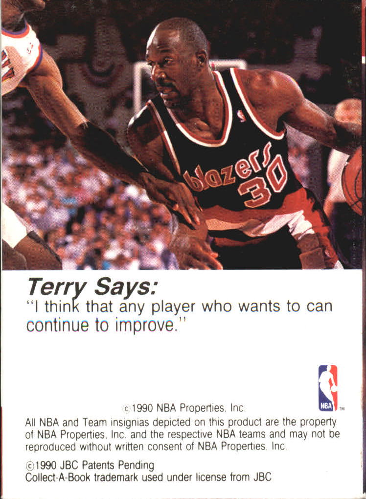 1990-91 Hoops CollectABooks #16 Terry Porter back image
