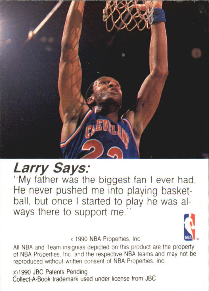 1990-91 Hoops CollectABooks #18 Larry Nance back image
