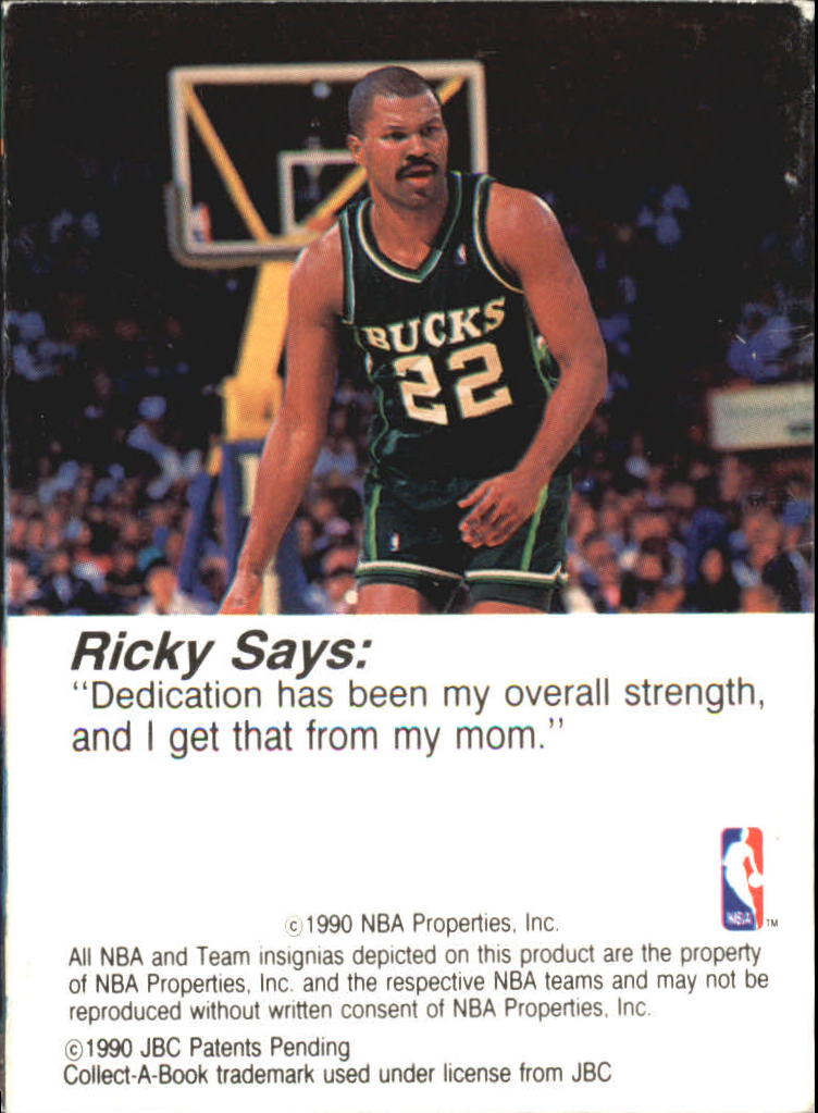 1990-91 Hoops CollectABooks #21 Ricky Pierce back image