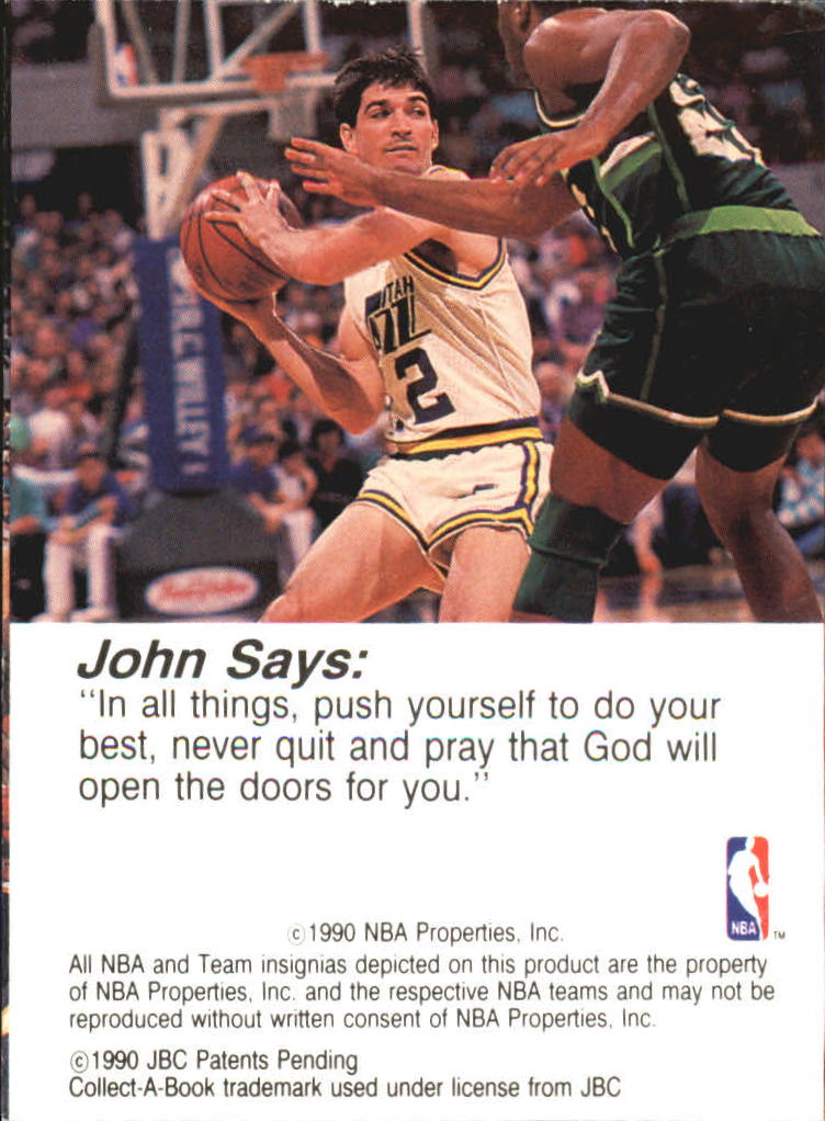 1990-91 Hoops CollectABooks #22 John Stockton back image