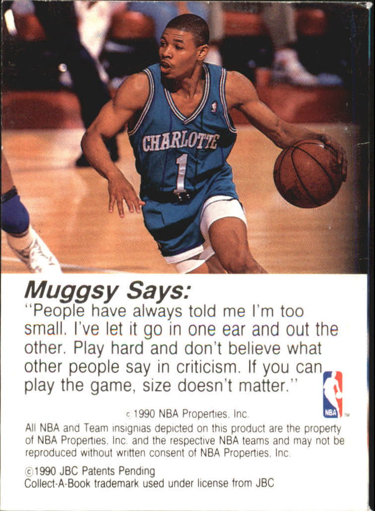 1990-91 Hoops CollectABooks #26 Muggsy Bogues back image
