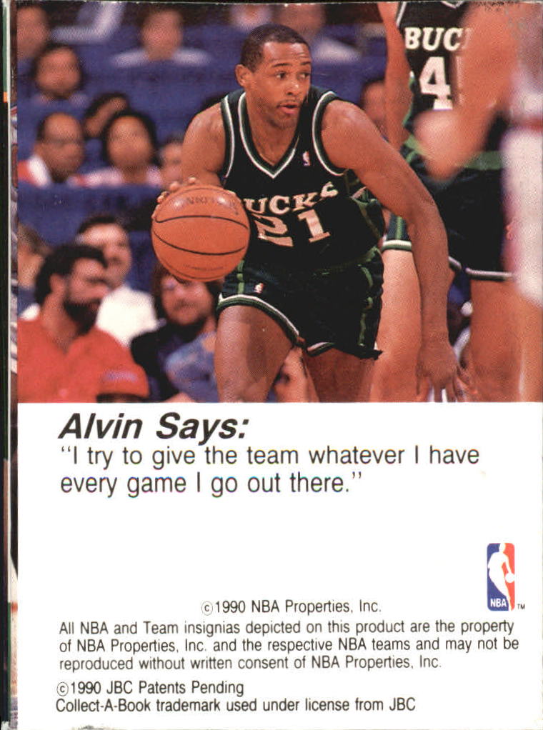 1990-91 Hoops CollectABooks #33 Alvin Robertson back image