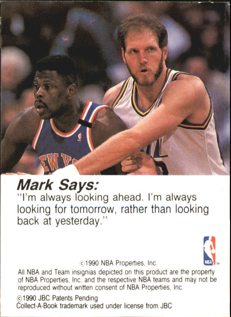 1990-91 Hoops CollectABooks #39 Mark Eaton back image