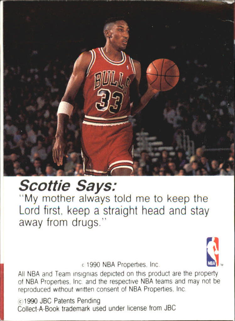 1990-91 Hoops CollectABooks #44 Scottie Pippen back image