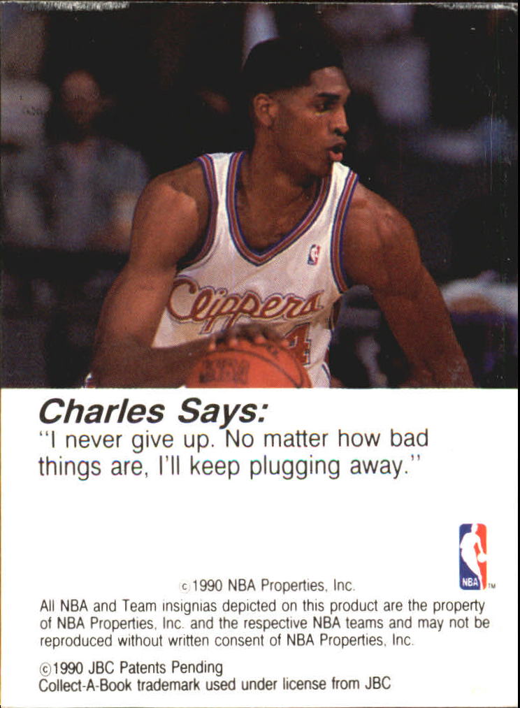 1990-91 Hoops CollectABooks #47 Charles Smith back image