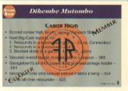 1991 Front Row Dikembe Mutombo #3 Dikembe Mutombo back image