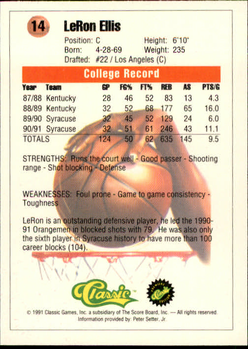Sports Card Back