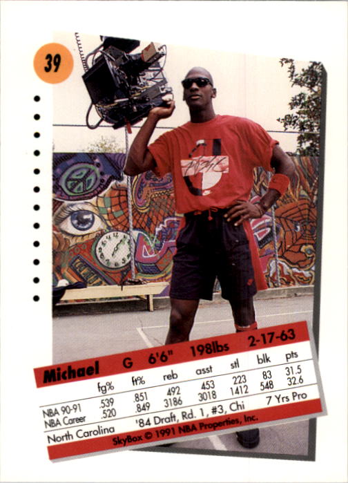 1991-92 SkyBox #39 Michael Jordan back image