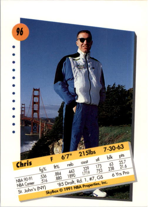 1991-92 SkyBox #96 Chris Mullin back image