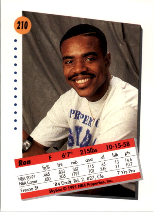 1991-92 SkyBox #210 Ron Anderson back image