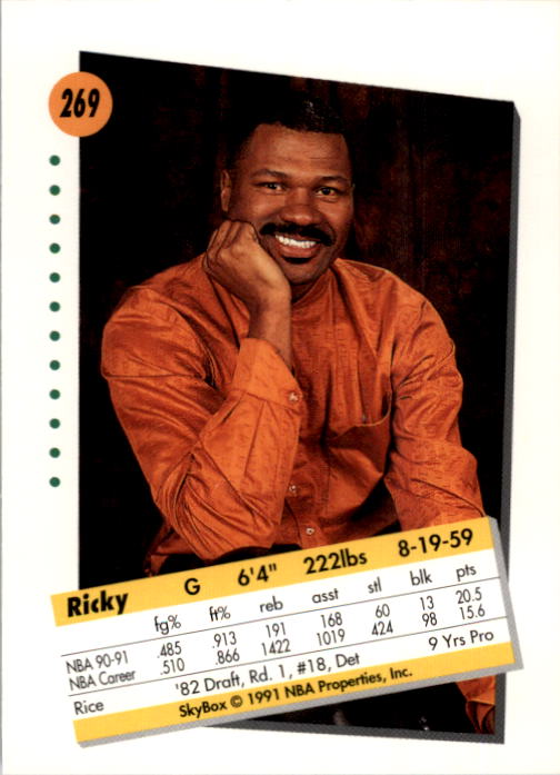 1991-92 SkyBox #269 Ricky Pierce back image