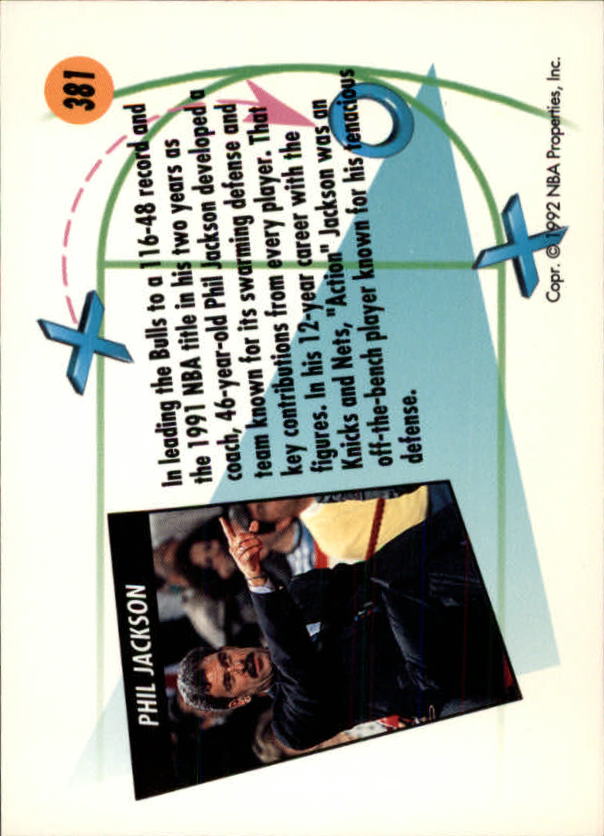 1991-92 SkyBox #381 Phil Jackson CO back image