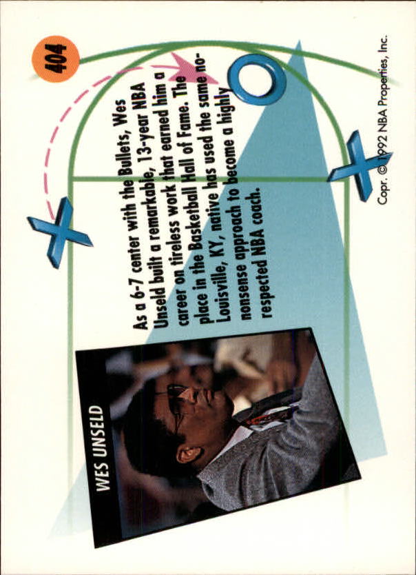 1991-92 SkyBox #404 Wes Unseld CO back image