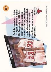 1991-92 SkyBox #462 Michael Jordan/Scottie Pippen TW back image