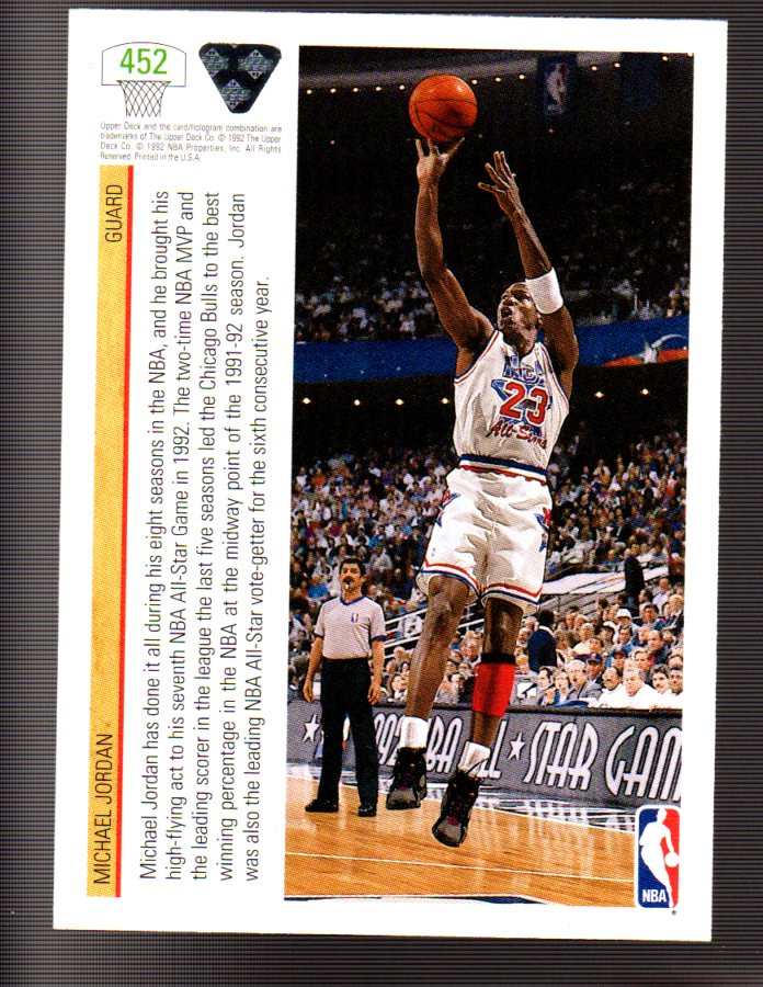 1991-92 Upper Deck #452 Michael Jordan AS back image