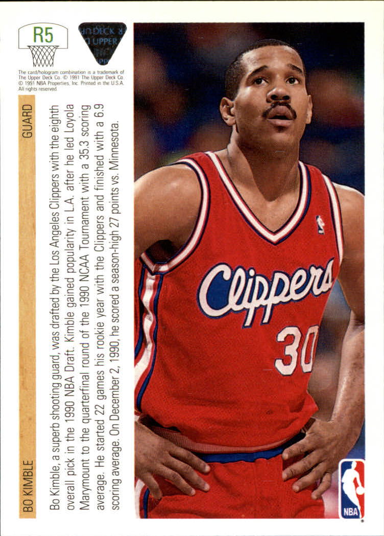 1991-92 Upper Deck Rookie Standouts #R5 Bo Kimble back image