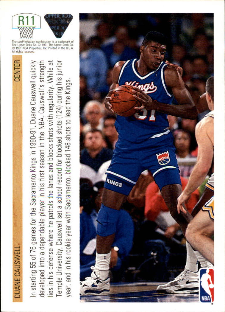 1991-92 Upper Deck Rookie Standouts #R11 Duane Causwell back image