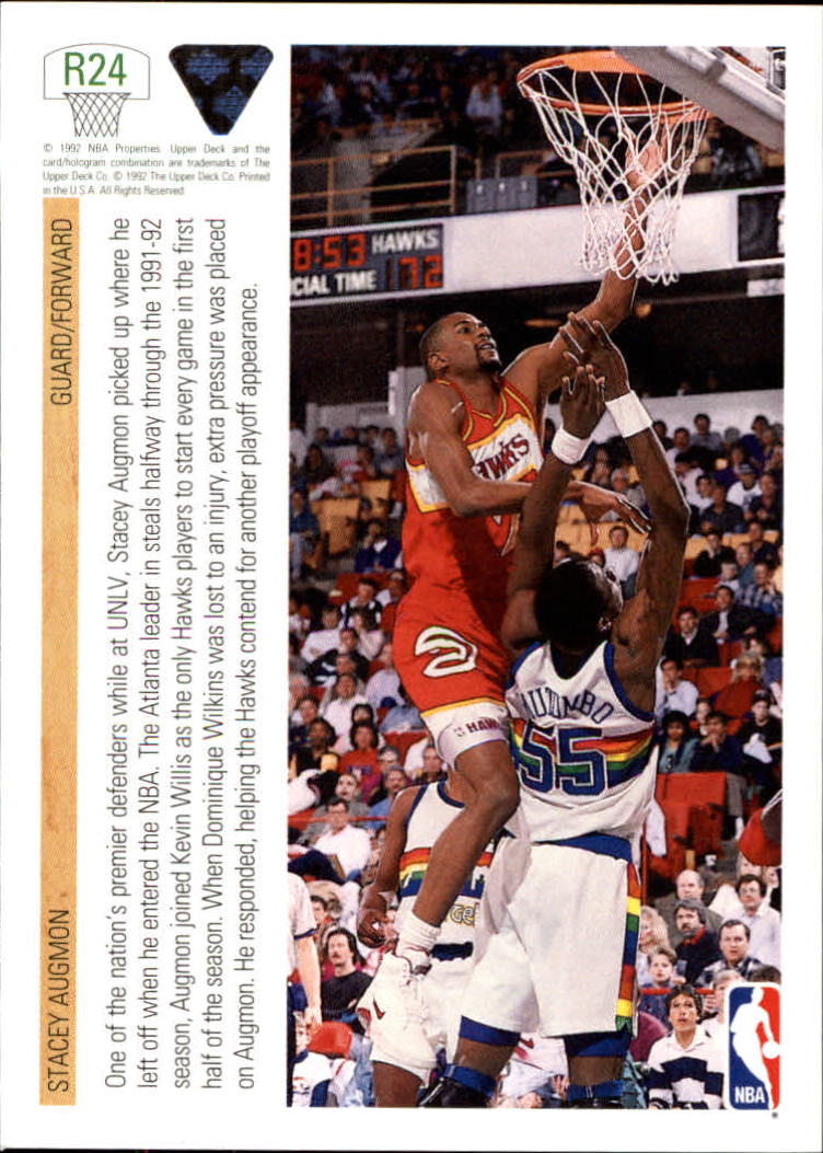 1991-92 Upper Deck Rookie Standouts #R24 Stacey Augmon back image