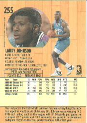 1991-92 Fleer #255 Larry Johnson RC back image