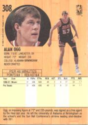1991-92 Fleer #308 Alan Ogg back image