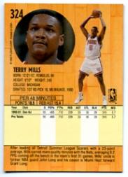 1991-92 Fleer #324 Terry Mills RC back image