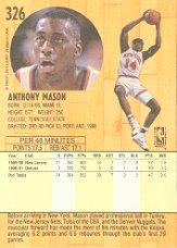 1991-92 Fleer #326 Anthony Mason RC back image