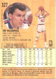 1991-92 Fleer #327 Tim McCormick back image