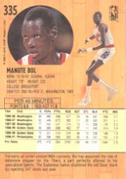 1991-92 Fleer #335 Manute Bol back image