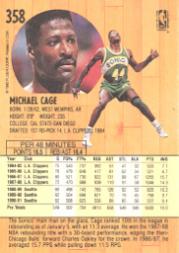 1991-92 Fleer #358 Michael Cage back image