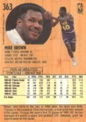 1991-92 Fleer #363 Mike Brown back image