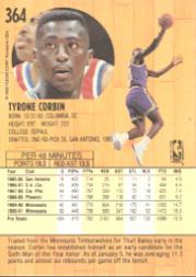 1991-92 Fleer #364 Tyrone Corbin back image