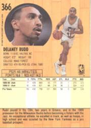 1991-92 Fleer #366 Delaney Rudd back image