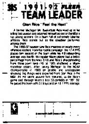 1991-92 Fleer #385 Glen Rice TL back image