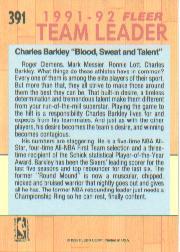 1991-92 Fleer #391 Charles Barkley TL back image
